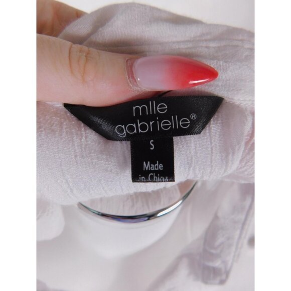 Mlle Gabrielle Shirt Dress Womens Small White Sleeveless Button Front Maxi - Picture 10 of 10